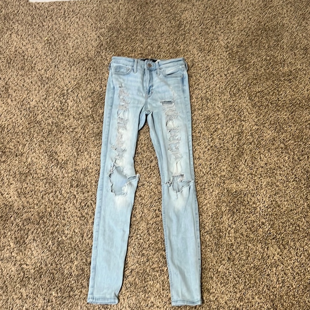 Hollister High-Rise Super Skinny Ripped Jeans